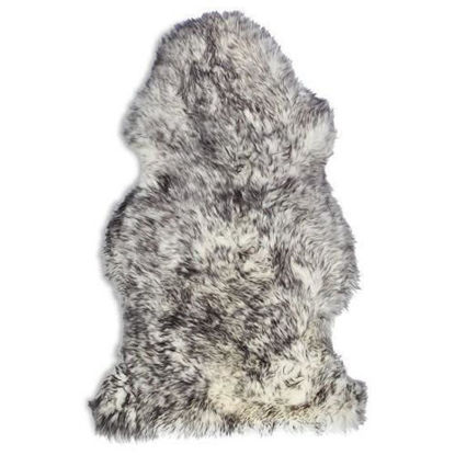 Picture of 100% Genuine Sheepskin Rug Lambskin Rug Wool Extra Large  Black Tip