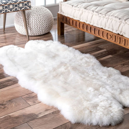 Picture of Sheepskin Rug Lambskin Fluffy Rug Large Size Wool Quarto