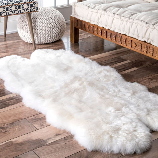 Picture of Sheepskin Rug Lambskin Fluffy Rug Large Size Wool Quarto