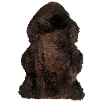 Picture of 100% Genuine Sheepskin Rug Lambskin Rug Wool Brown 90CM Fluffy
