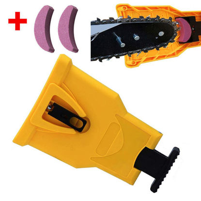 Picture of Chainsaw Tool Teeth Sharpener Woodworking Quick Self Sharpening Grinding Chain Bonus 2 Sharpener Stone