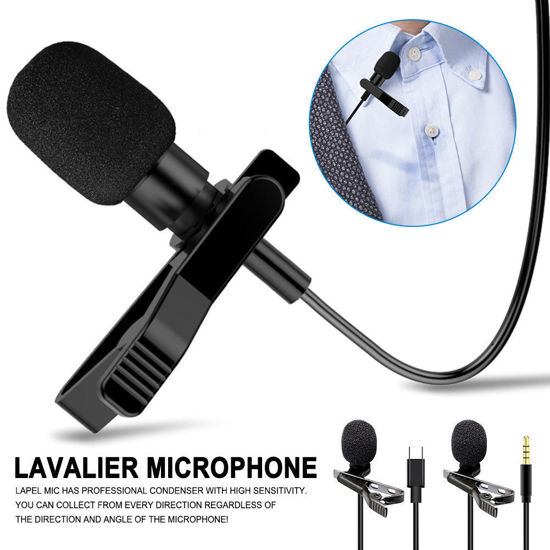 3.5mm Clip-on Lapel Mini Lavalier Mic Microphone For Mobile Phone PC Recording 