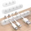 Picture of 3 Pack Silicone Adhesive Charging Cable Management Clips Wire Holder Organizer White