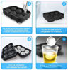 Picture of Silicone Ice Cube Trays Combo Round Ice Ball Spheres Ice Cube Tray Mold Black