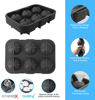 Picture of Silicone Ice Cube Trays Combo Round Ice Ball Spheres Ice Cube Tray Mold Black