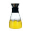 Picture of Glass Carafe with Stainless Steel Silicone Flip-top Lid - Glass Water Pitcher Fridge Fruit Drink Ice Tea Maker 1L