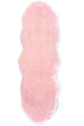 Picture of Genuine Sheepskin Rug Lambskin Rug Wool Double L PINK