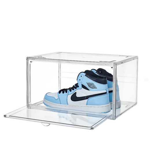 Picture of Premium Sneaker Acrylic Display Shoe Box Storage Case Clear  Side Open  Stackable