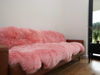 Picture of Pink Sheepskin Rug Long Wool Fluffy Genuine Skin Rug 4 panel