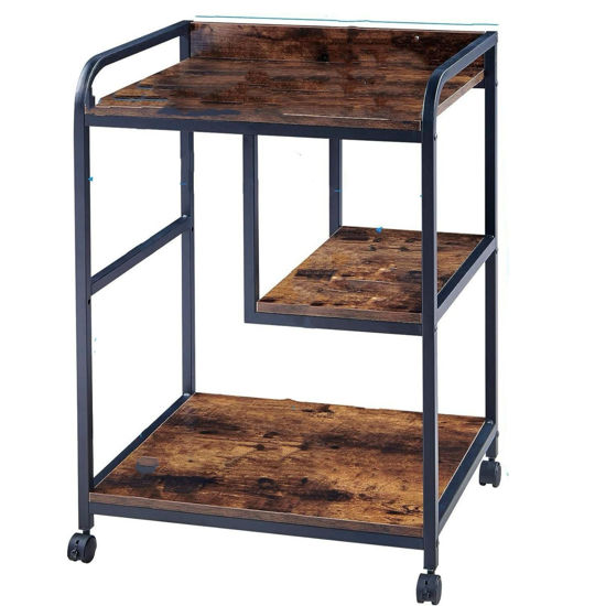 Picture of Mobile Printer Stand with Wheels Table Paper Shredder Stand Rack
