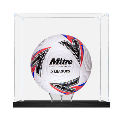 Picture of Acrylic Display Case for A-League Soccer Ball Memorabilia with Holder Dust Proof Glue Free