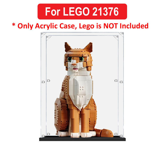 Picture of Acrylic Display Case for LEGO 21376 Ideas Orange Cat Figure Storage Box Dust Proof Glue Free