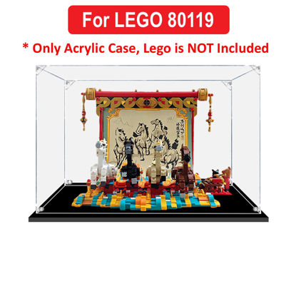 Picture of Acrylic Display Case for LEGO 80119 Seasonal Galloping Horse Canvas Figure Storage Box Dust Proof Glue Free