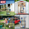 Picture of 35-Slot Garden Tool Organizer Rack with Wheels & Hooks Heavy Duty Metal Storage Holder for Shovels Rakes Brooms Garage Shed Backyard