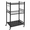Picture of 35-Slot Garden Tool Organizer Rack with Wheels & Hooks Heavy Duty Metal Storage Holder for Shovels Rakes Brooms Garage Shed Backyard