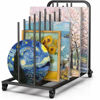 Picture of Rolling Art Storage Rack with Wheels Metal Canvas Storage Organizer for Paintings Frames Boards Artwork Studio Gallery Black