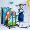 Picture of Rolling Art Storage Rack with Wheels Metal Canvas Storage Organizer for Paintings Frames Boards Artwork Studio Gallery Black