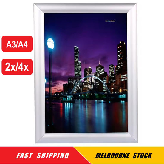 Picture of Snap Frame Poster Picture Holders for Wall Mount Display Silver A3/A4 2x/4x