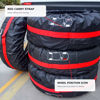 Picture of 4PCS Tyre Storage Bags with Carry Handles, Seasonal Wheel Covers, Waterproof Dustproof Spare Tyre Totes for Car SUV Camper, Black/Red, Fits Small Tyre Sizes