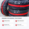 Picture of 4PCS Tyre Storage Bags with Carry Handles, Seasonal Wheel Covers, Waterproof Dustproof Spare Tyre Totes for Car SUV Camper, Black/Red, Fits LArge Tyre Sizes