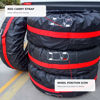 Picture of 4PCS Tyre Storage Bags with Carry Handles, Seasonal Wheel Covers, Waterproof Dustproof Spare Tyre Totes for Car SUV Camper, Black/Red, Fits LArge Tyre Sizes