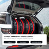 Picture of 4PCS Tyre Storage Bags with Carry Handles, Seasonal Wheel Covers, Waterproof Dustproof Spare Tyre Totes for Car SUV Camper, Black/Red, Fits LArge Tyre Sizes