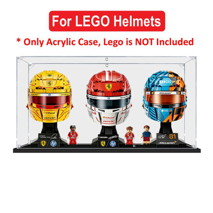 Picture of Acrylic Display Case for LEGO 3x Editions Ferrari Charles Leclerc Helmet McLaren Lewis Hamilton 43014 43022 43017 43023