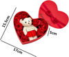Picture of Romantic Artificial Roses Flower Gift Box with Cute Teddy Bear Heart-Shaped Red/Pink Birthday Gift