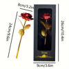 Picture of Artificial Rose Flower with Clear Window Gift Box Valentine Day Gift Birthday Party Wedding Decor Present Red/Gold