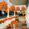Picture of 8pcs Artificial Morning Glory Vines Hanging Flowers Garland False Plants Outdoor Decor