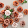 Picture of Artificial Flowers 25pcs Real Looking Burgundy Ombre Colors Foam Fake Roses with Stems for DIY Wedding Bouquets Bridal Shower Centerpieces Floral Arrangements Party Tables Home Decorations