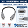Picture of JJLINK 25 cm Micro USB Male-to-Male Cable